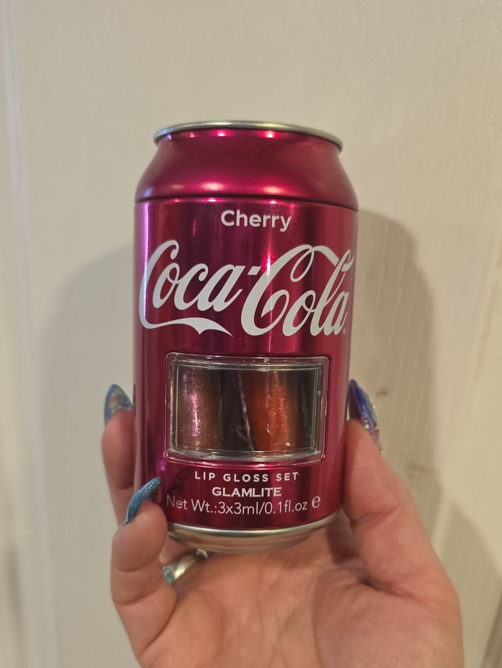 Coca Cola Cherry Metallic Pink Lip Gloss Canister